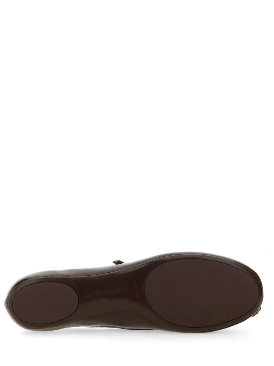 Gianvito Rossi Carla Buckle-Strap Ballerina Shoes