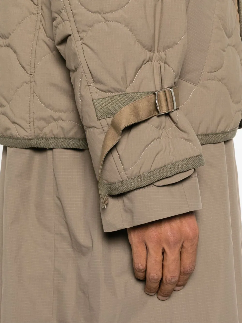 Sacai Layered Effect Quilted Coat