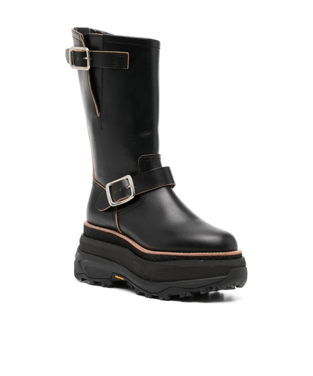 Sacai Buckle Detailed Engineer Boots