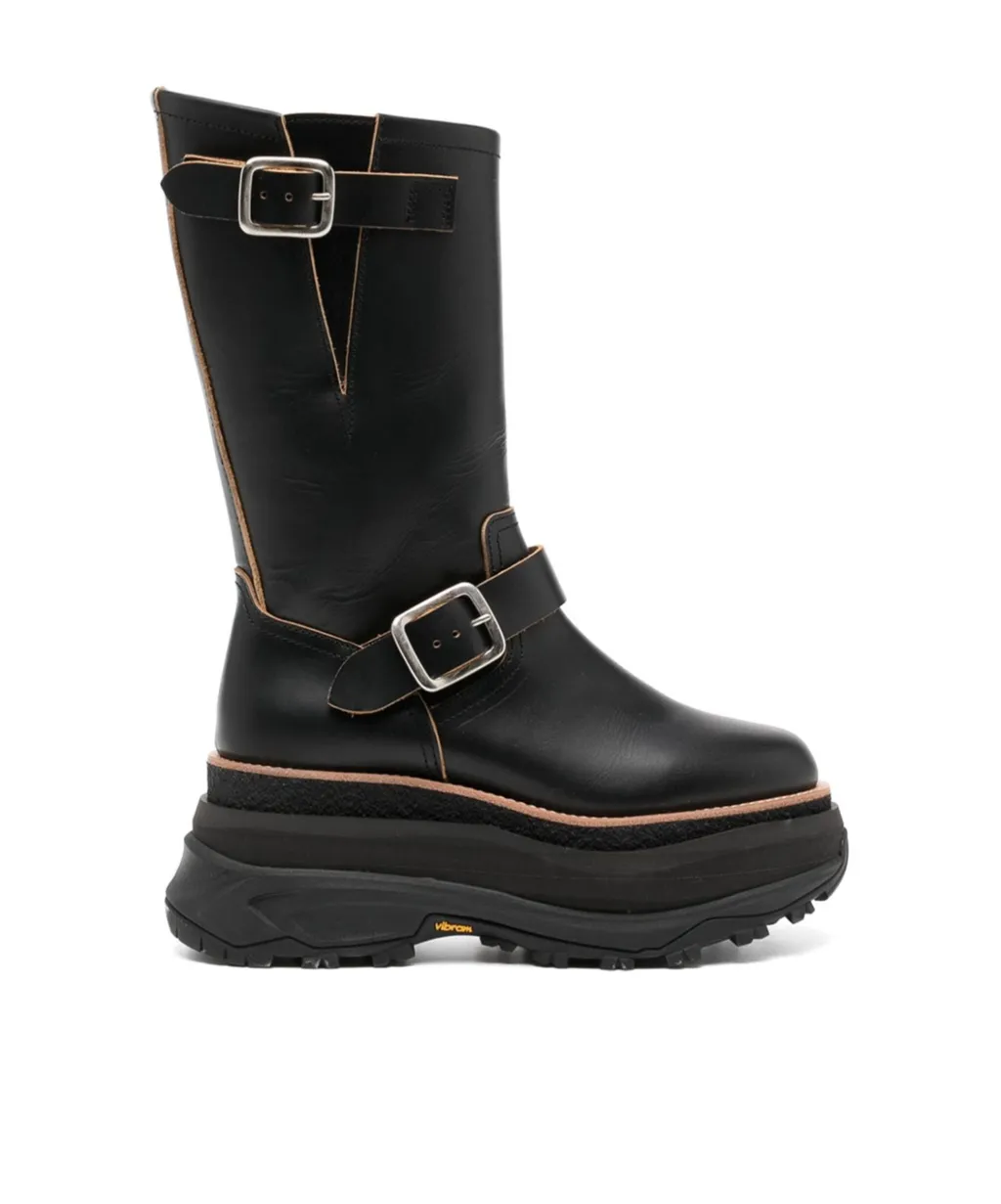 Sacai Buckle Detailed Engineer Boots
