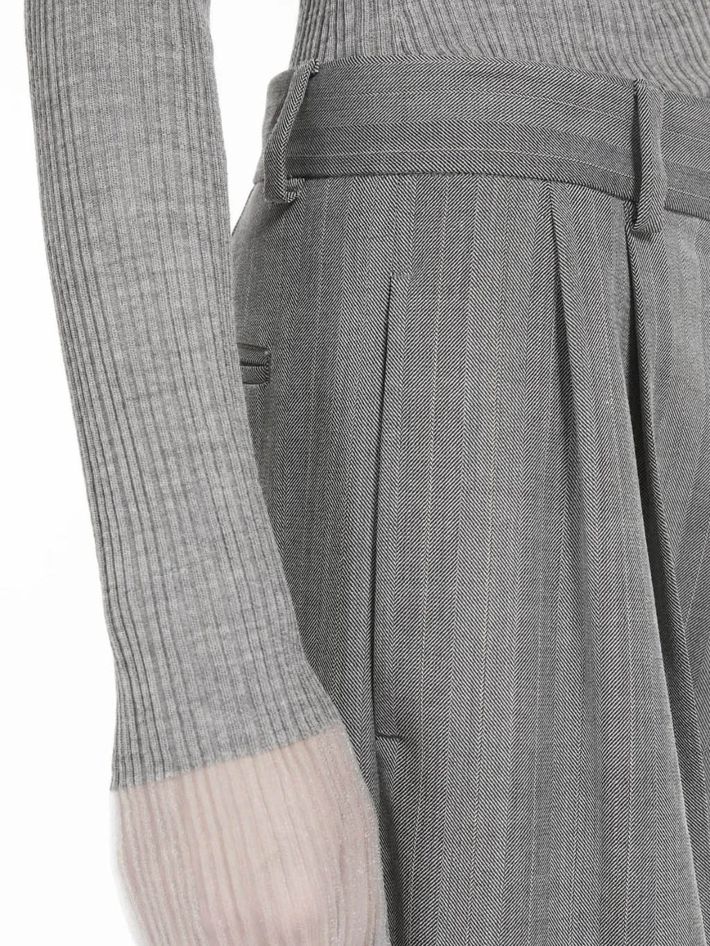 Sportmax Stripe Detailed Wide Leg Trousers