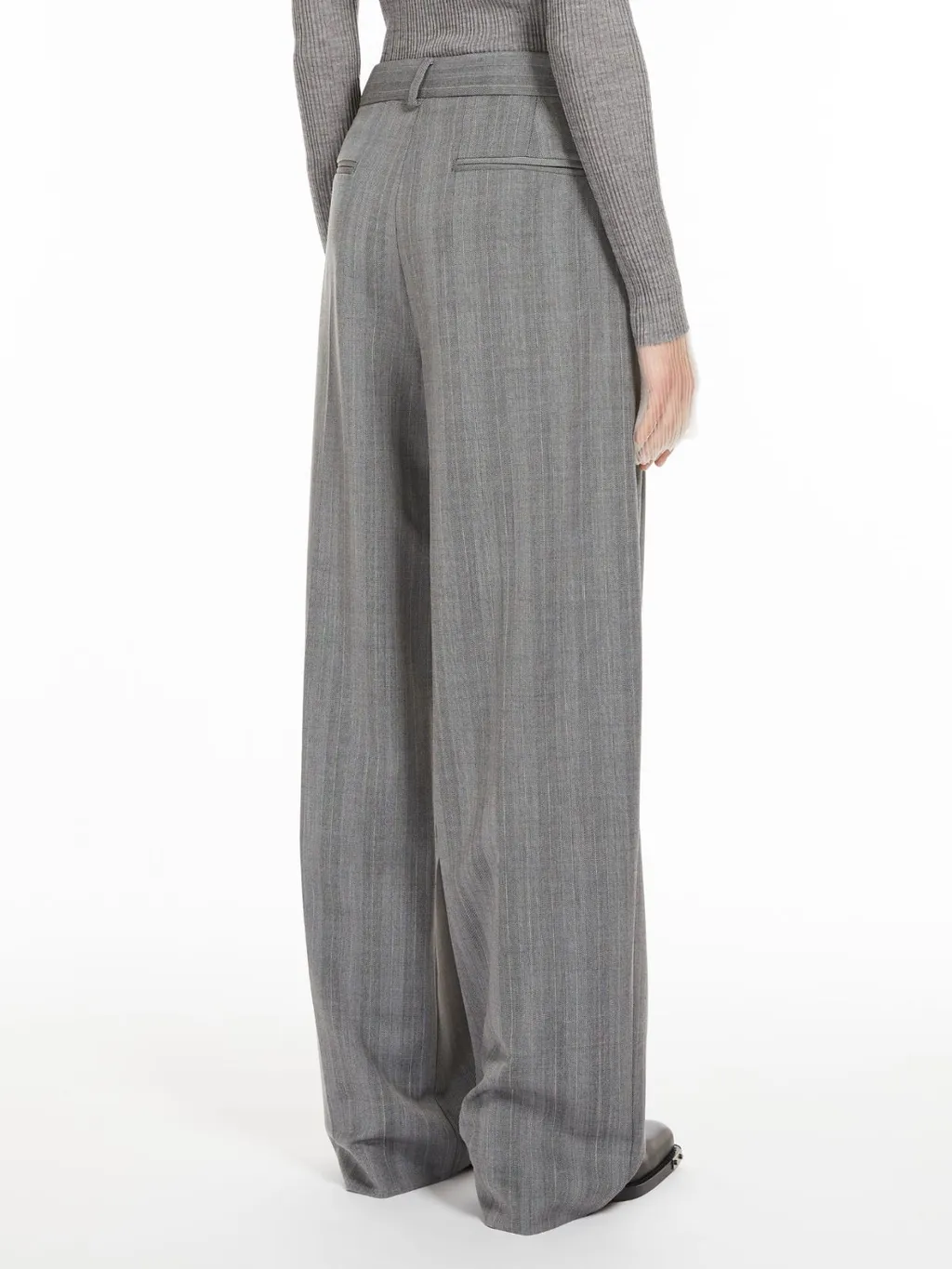 Sportmax Stripe Detailed Wide Leg Trousers