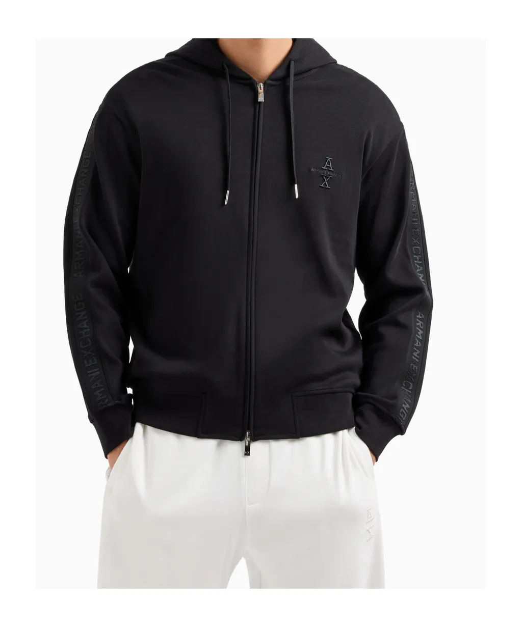 Armani Exchange Logo-Embroidered Zip-Up Hoodie