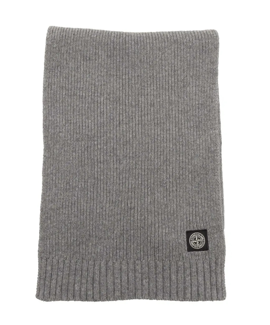 Stone Island Junior Compass Patch Knitted Scarf