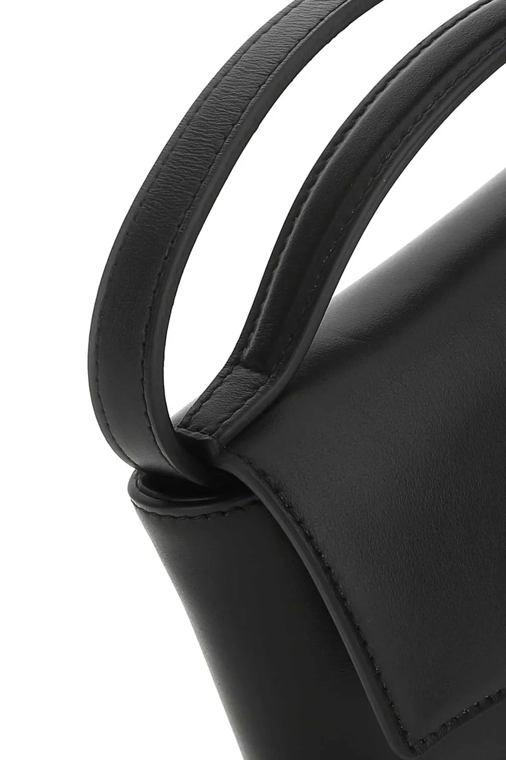 Flip-Lock Leather Shoulder Bag