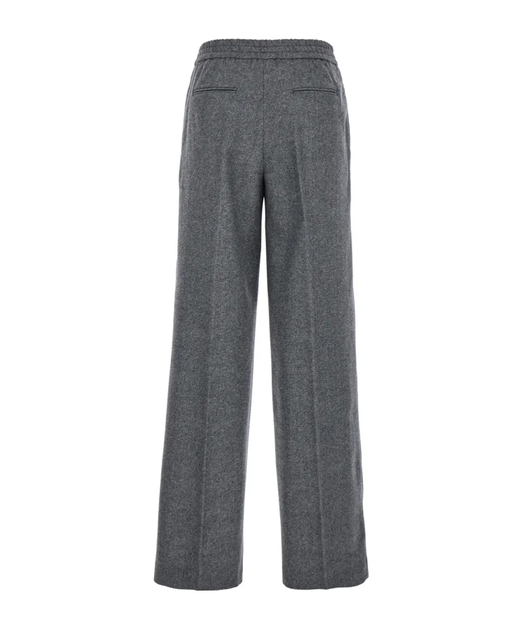 Pt Torino Herringbone Wide Leg Trousers