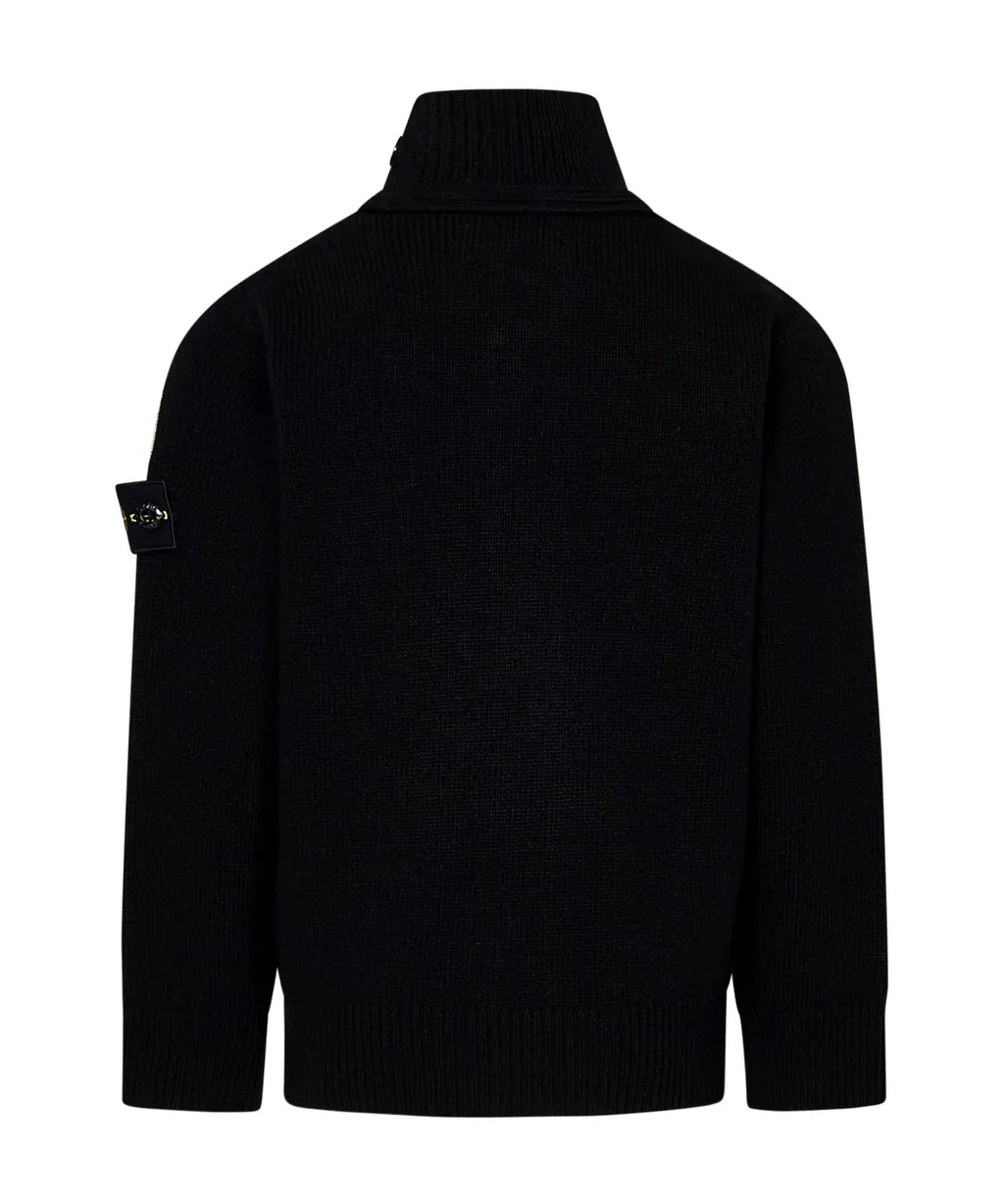 Stone Island Junior Compass-Badge High Neck Cardigan