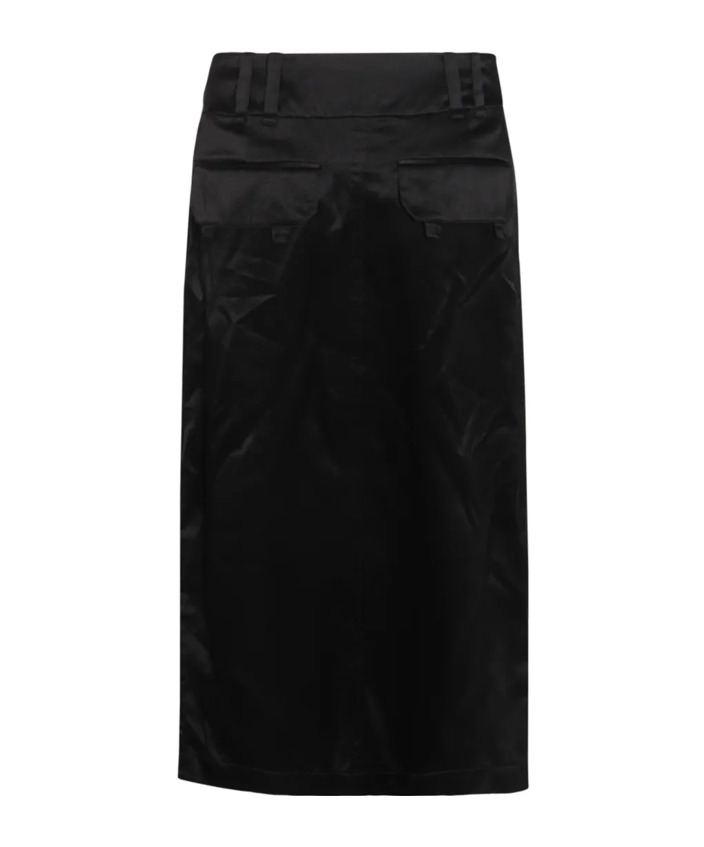 Saint Laurent Front Slit Midi Skirt