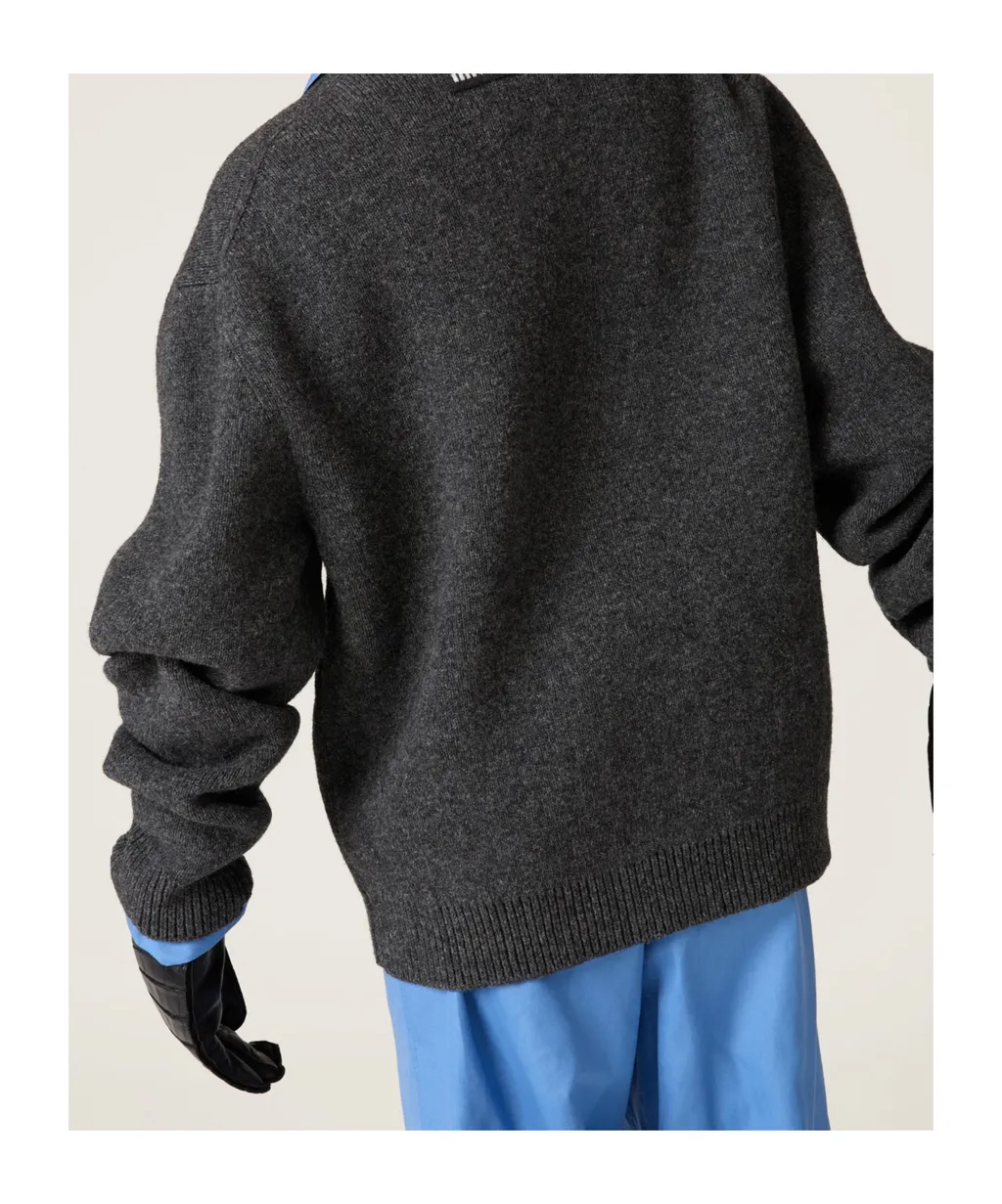 Miu Miu Long-Sleeved V-Neck Knitted Jumper