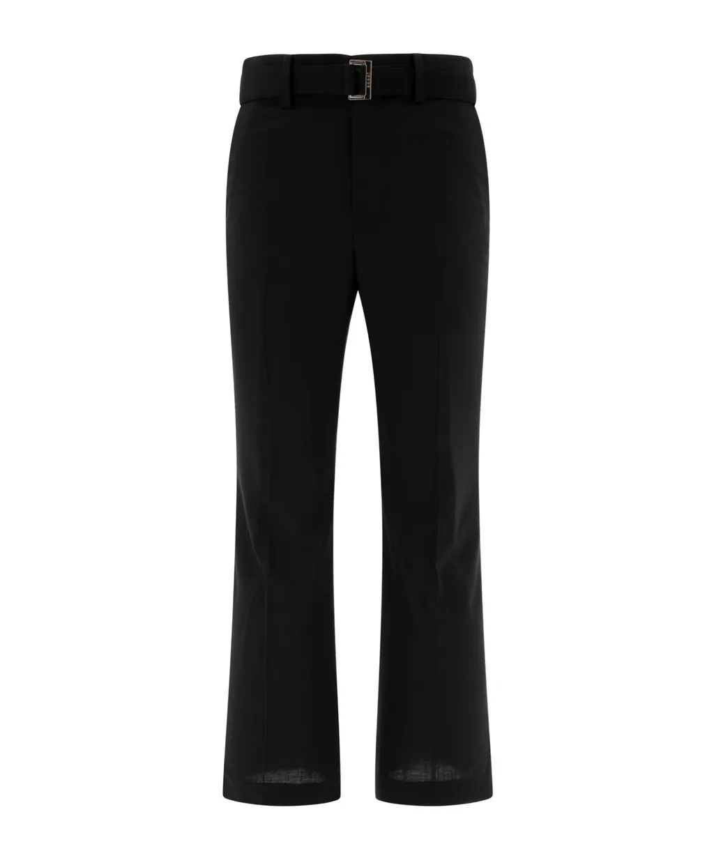 Sacai Belted Straight Leg Trousers