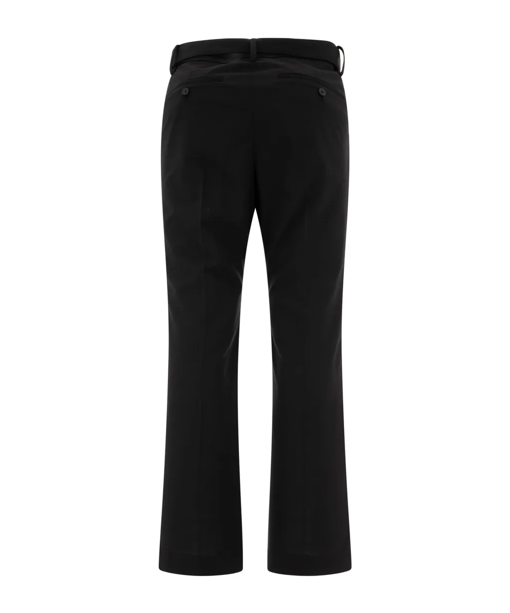 Sacai Belted Straight Leg Trousers