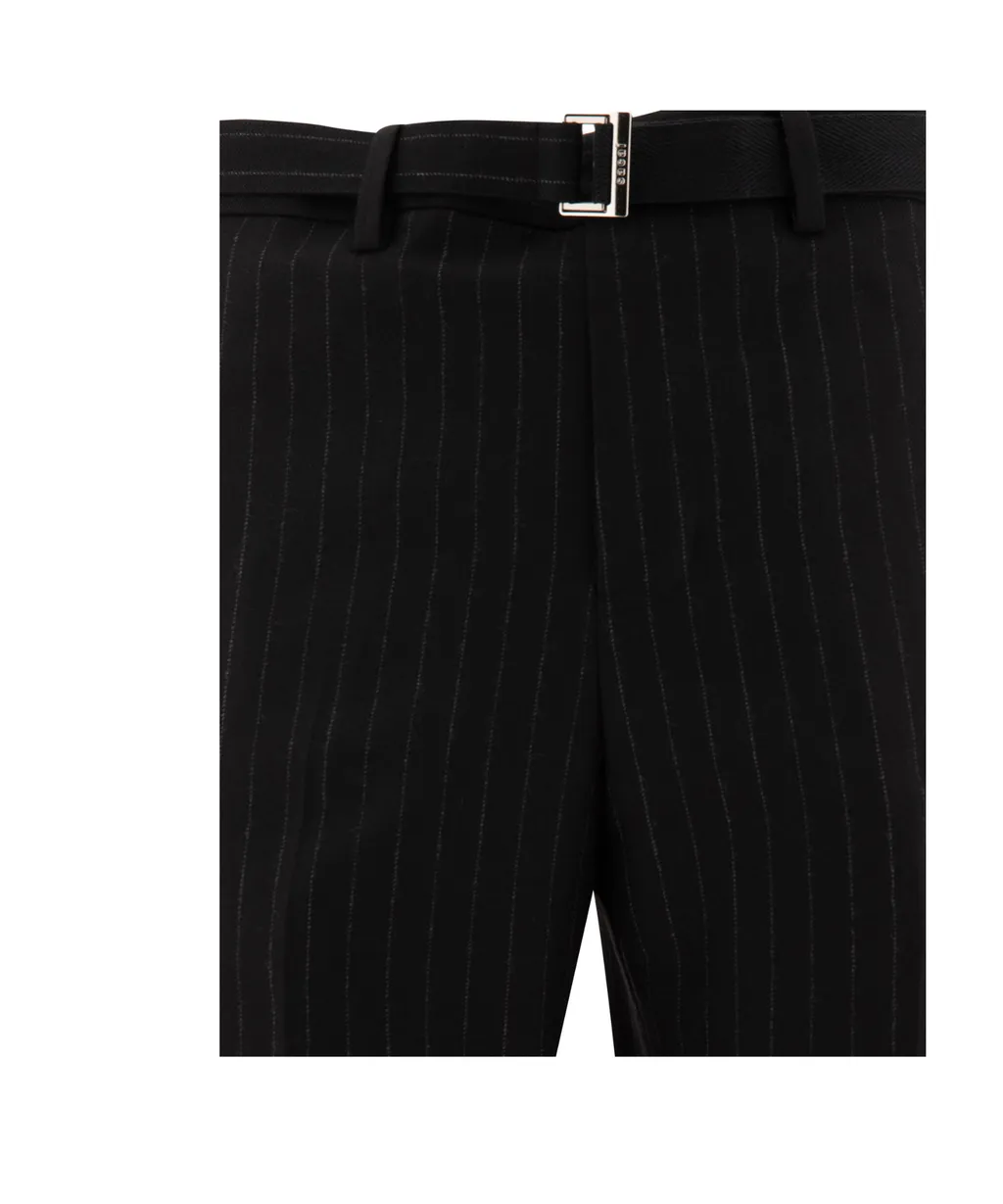 Sacai Belted Pinstriped Trousers