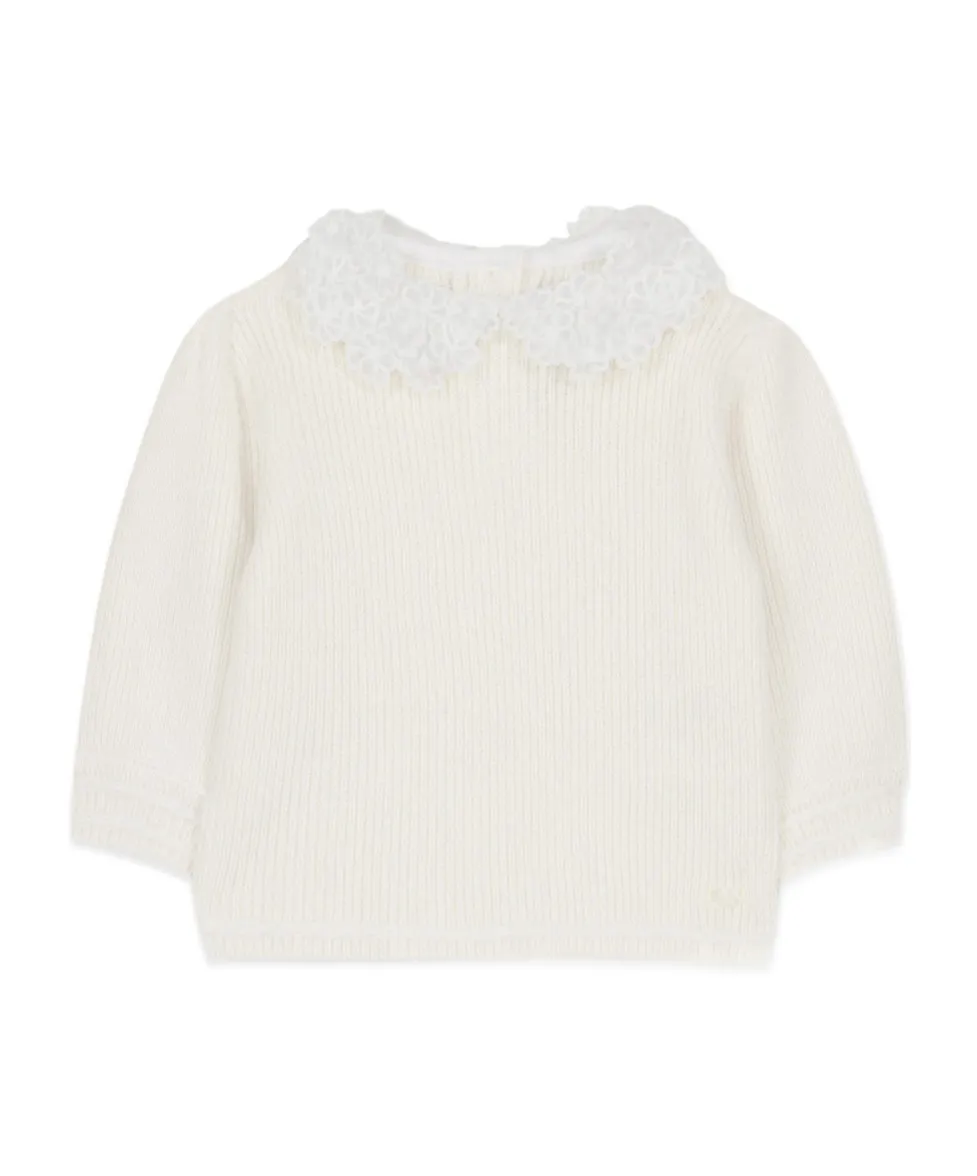 Floral-Embroidery Sweater