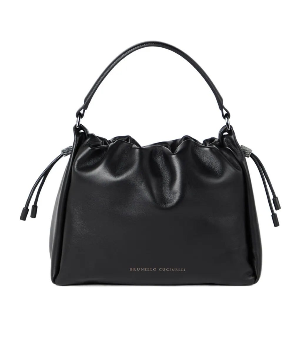 Brunello Cucinelli Embellished Drawstring Shoulder Bag