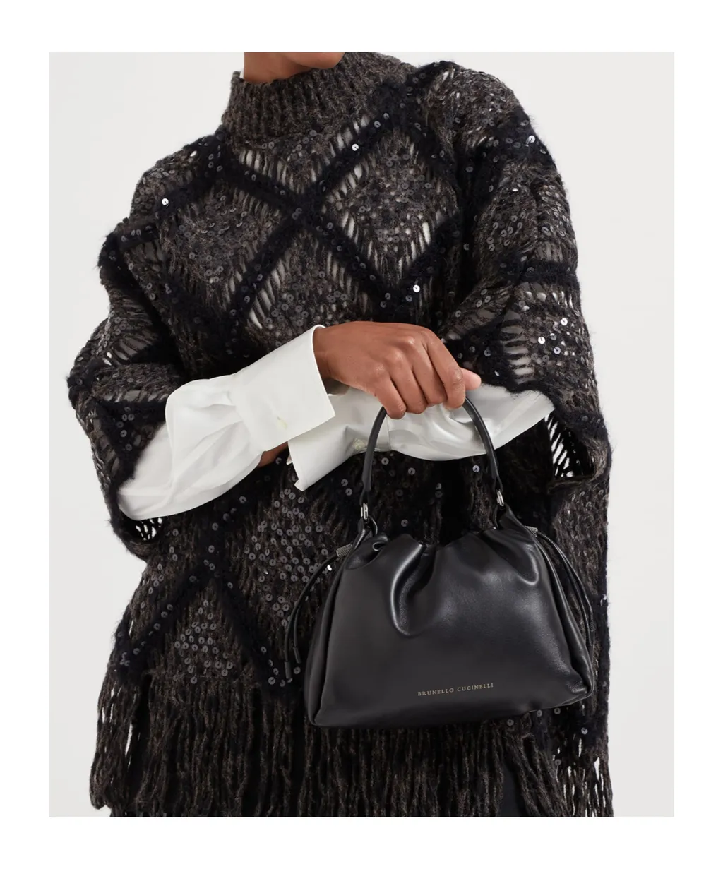 Brunello Cucinelli Embellished Drawstring Shoulder Bag