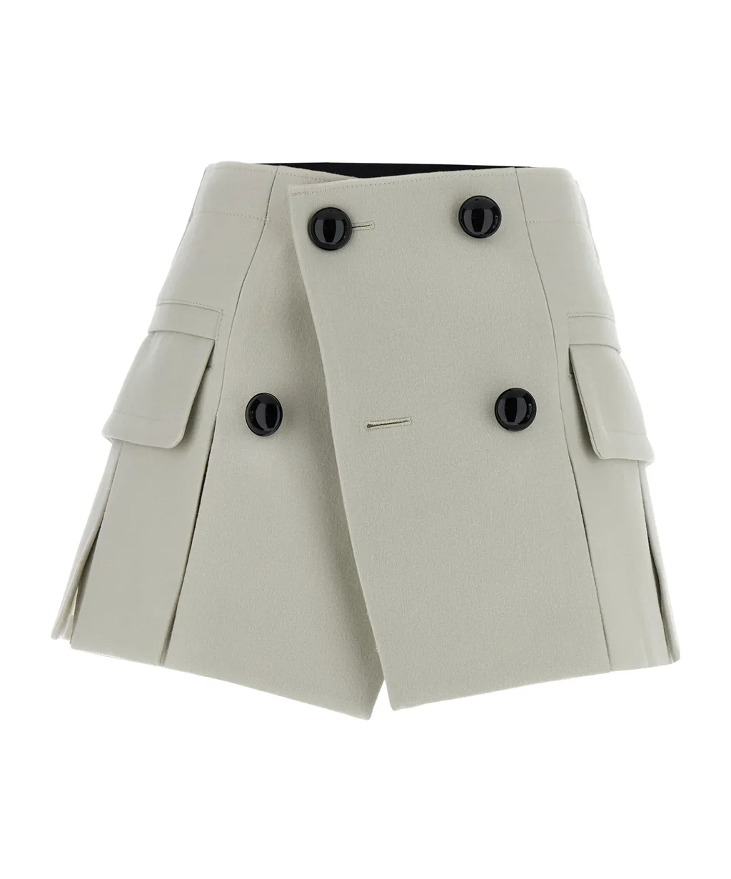 Sacai Melton Button Detailed Skorts