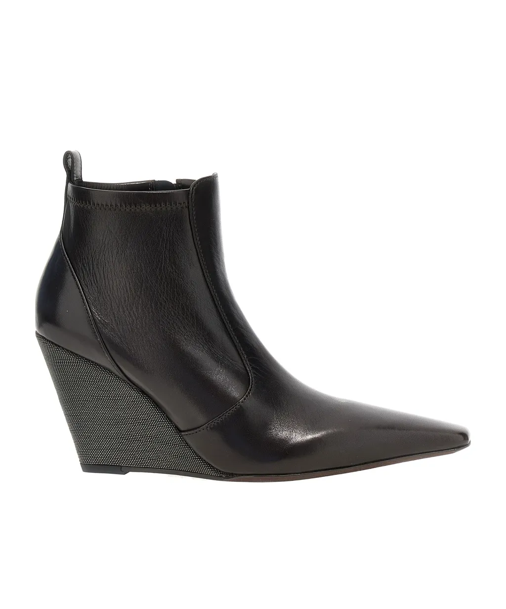 Brunello Cucinelli Heeled Wedge Ankle Boots