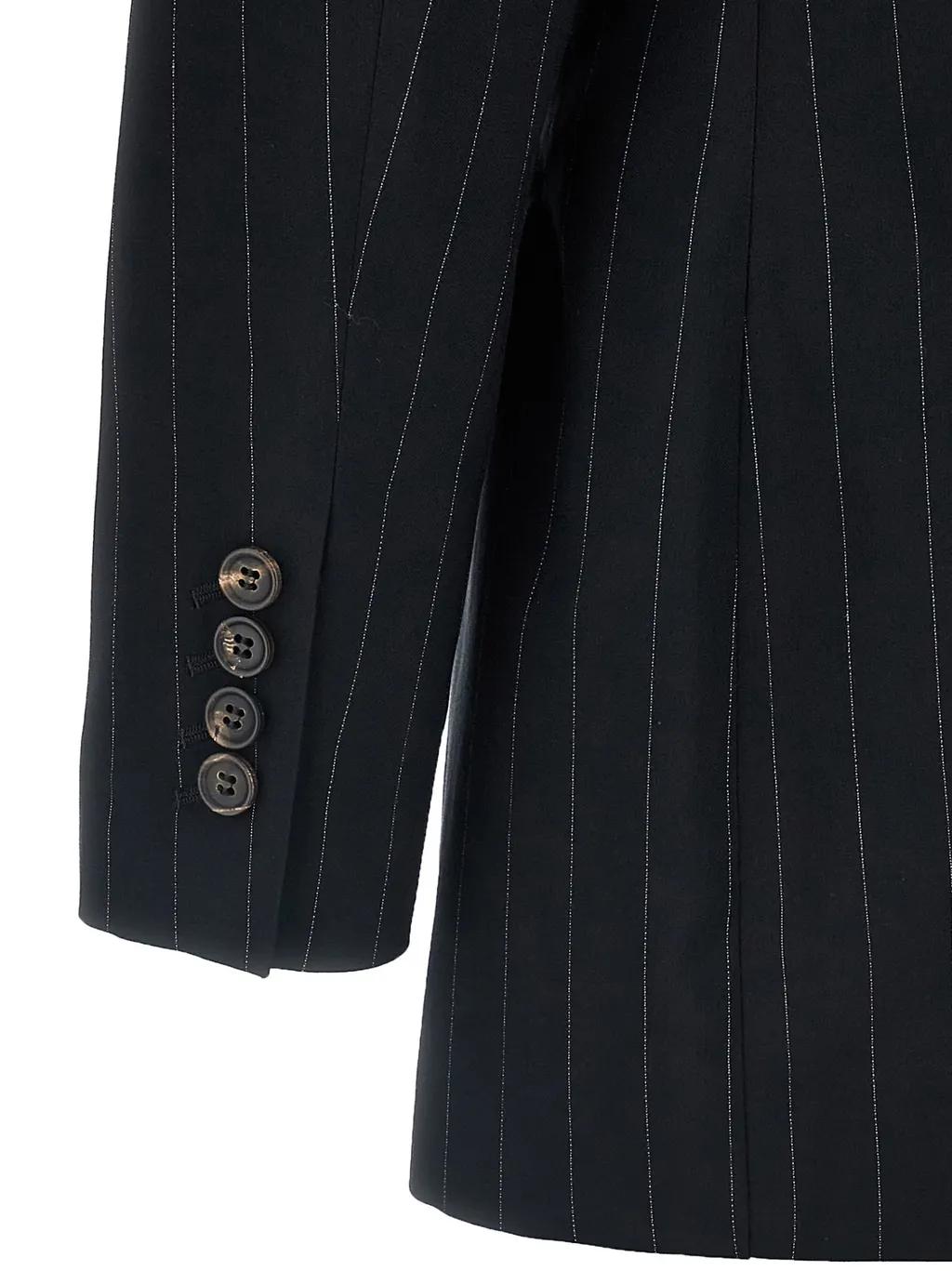 Brunello Cucinelli Pinstriped Double Breasted Blazer