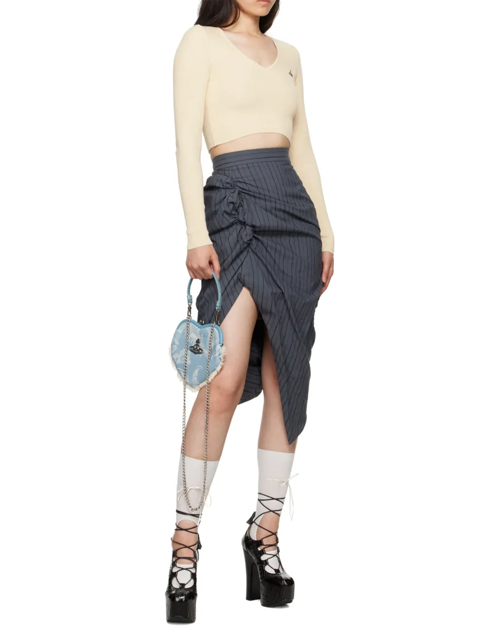 Vivienne Westwood Bea Cropped V-Neck Jumper