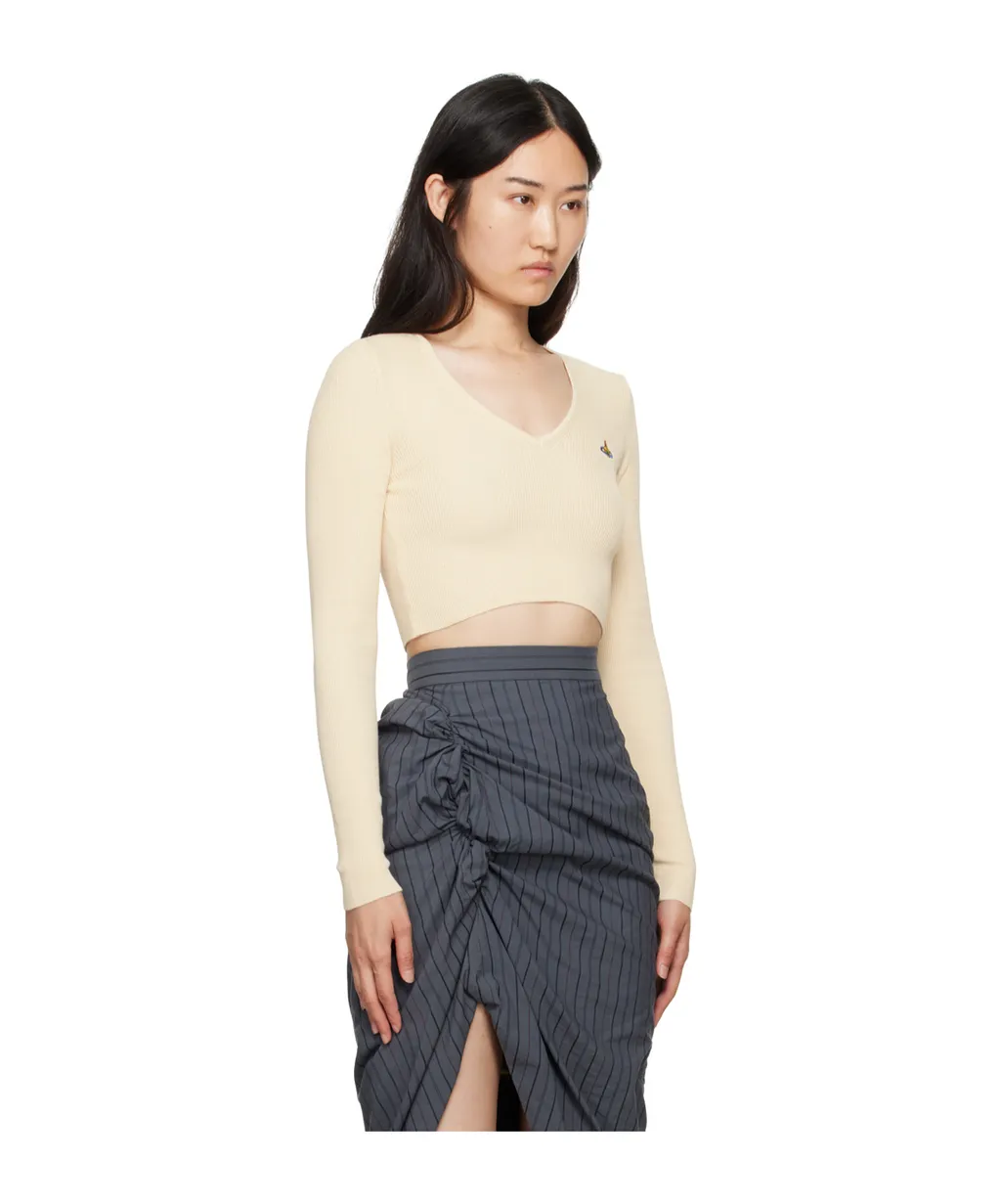 Vivienne Westwood Bea Cropped V-Neck Jumper