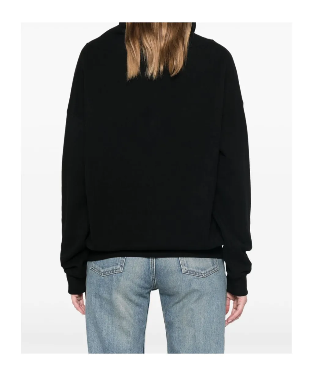 Saint Laurent V-Neck Drop Shoulder Hoodie