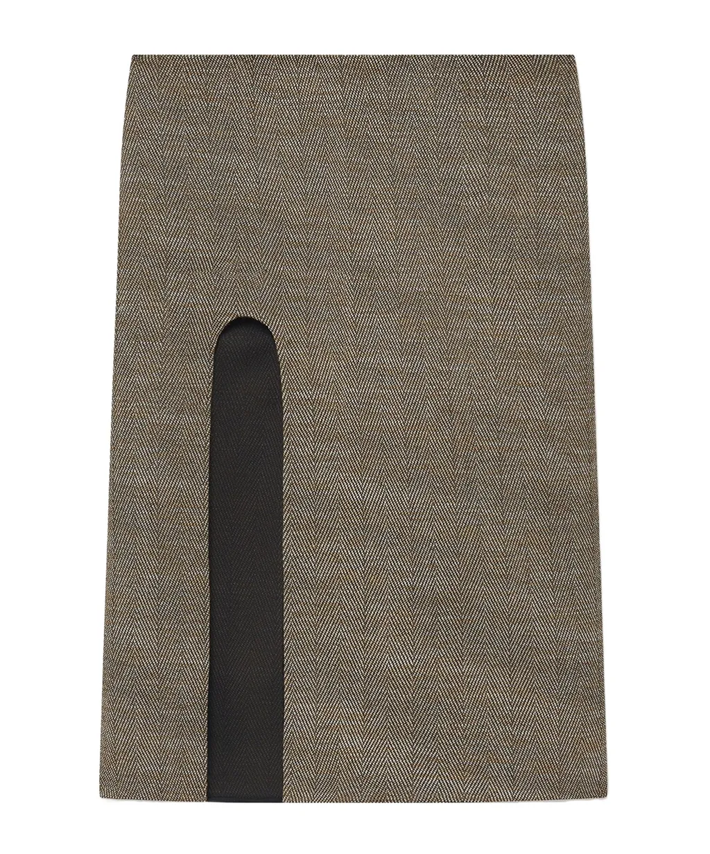 Stella Mccartney Side-Slit Tweed Skirt