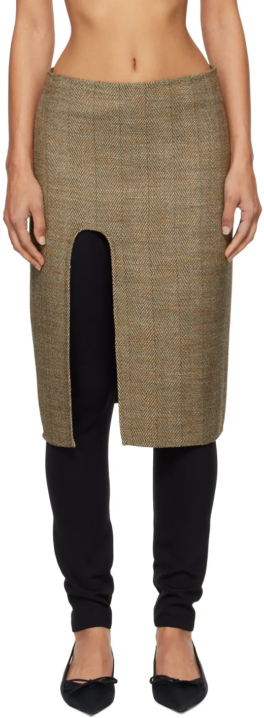Stella Mccartney Side-Slit Tweed Skirt