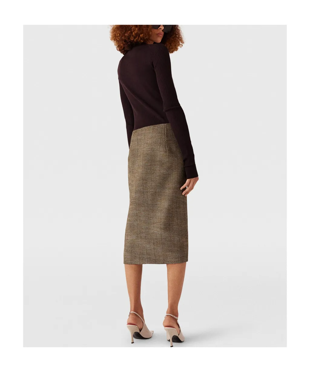 Stella Mccartney Side-Slit Tweed Skirt