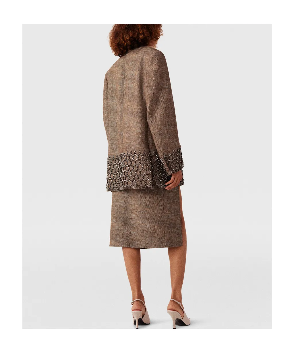 Stella Mccartney Side-Slit Tweed Skirt
