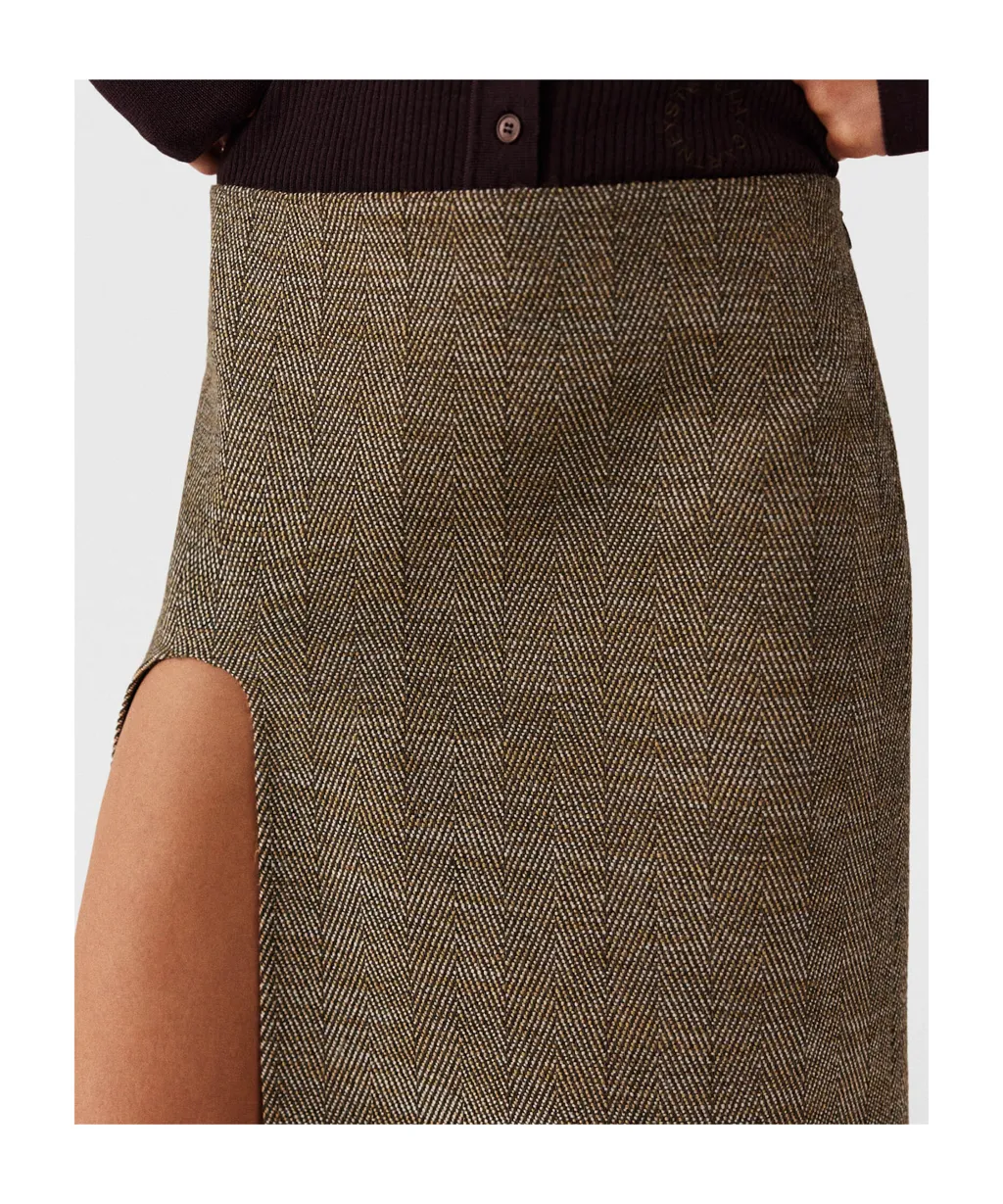 Stella Mccartney Side-Slit Tweed Skirt