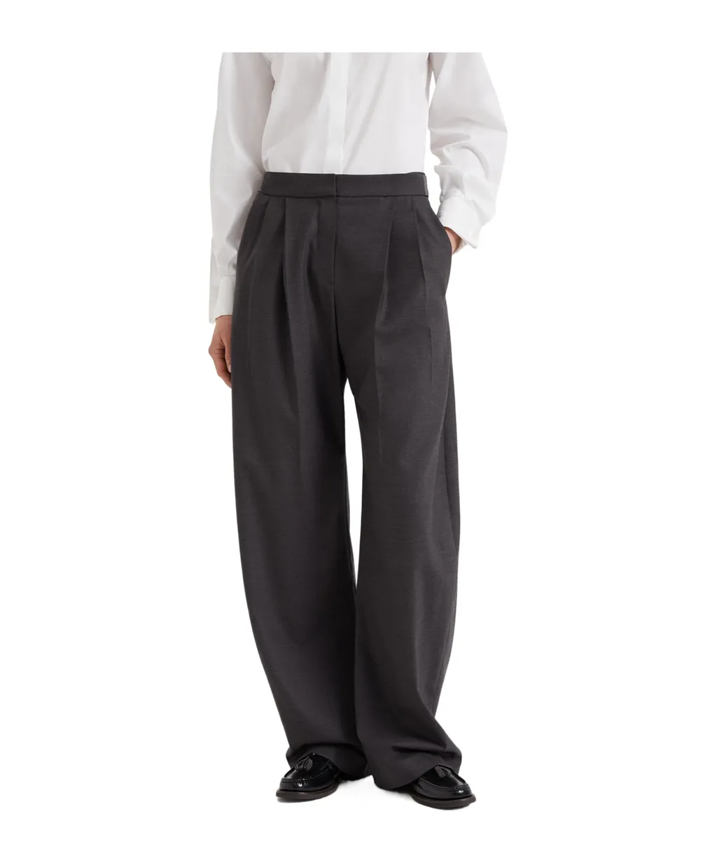 Brunello Cucinelli High Rise Wide Leg Trousers