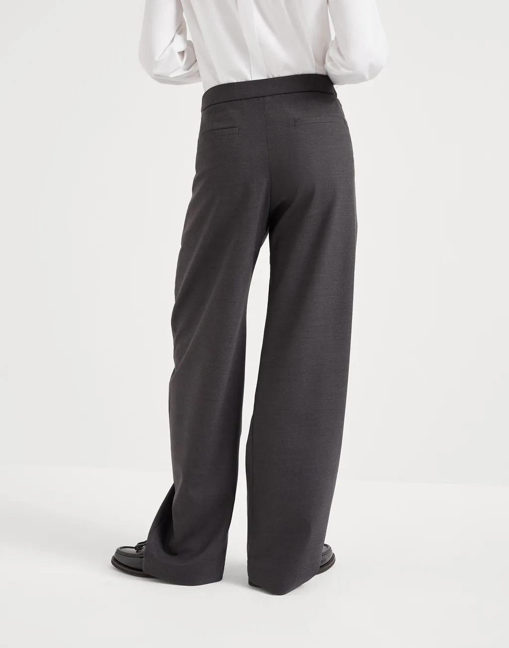 Brunello Cucinelli High Rise Wide Leg Trousers