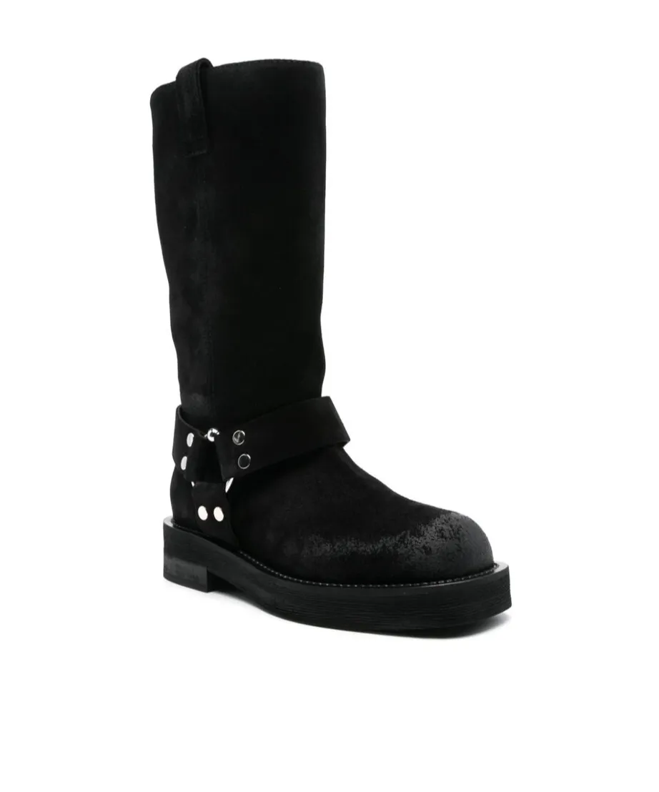 Demi Buckle-Strap Suede Boots