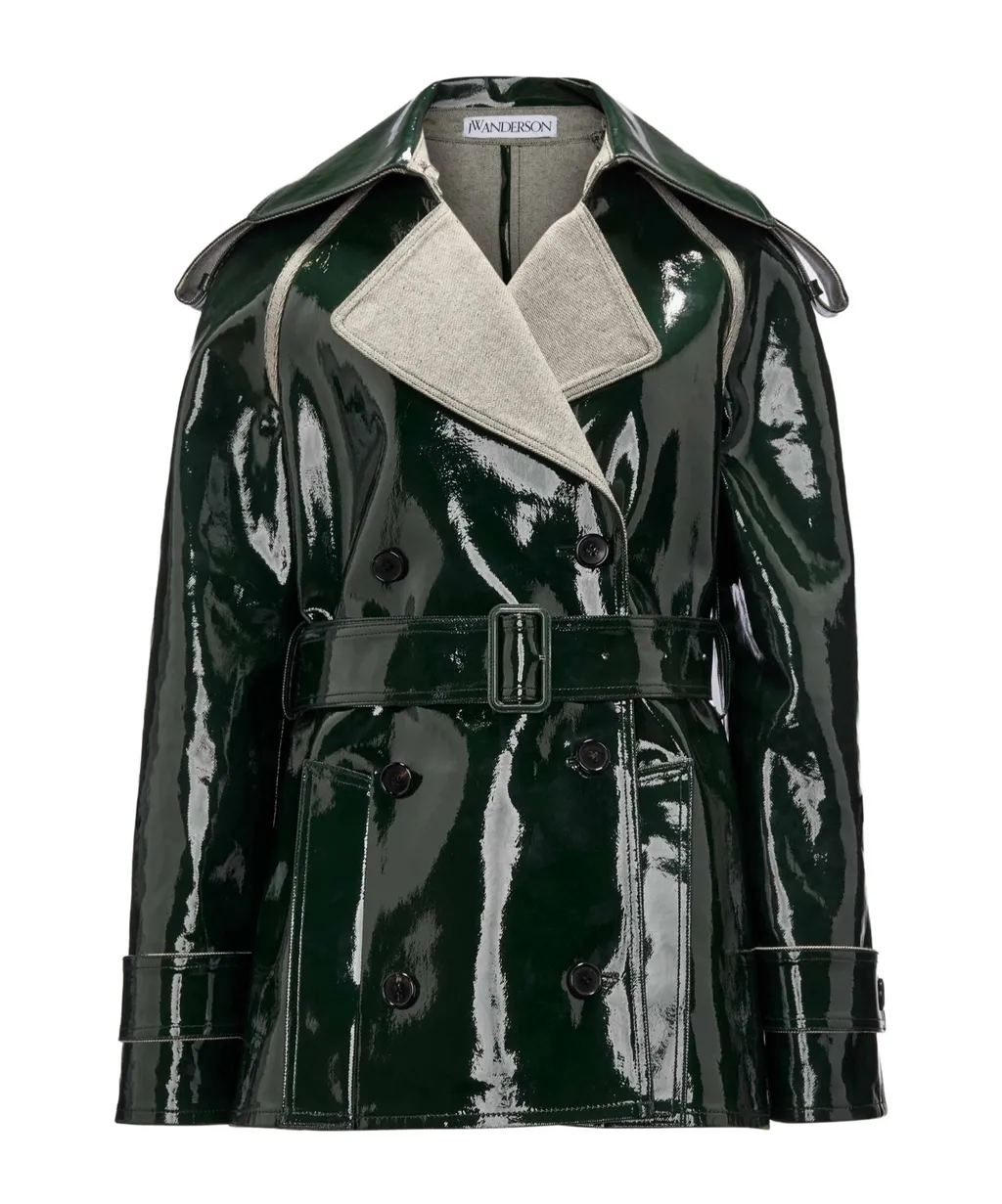 Jw Anderson Coated Denim Short Trench Jacket