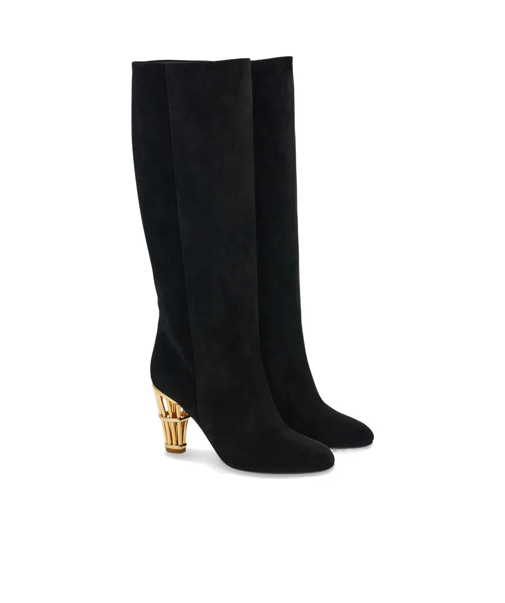 Salvatore Ferragamo Cage Heel Boots