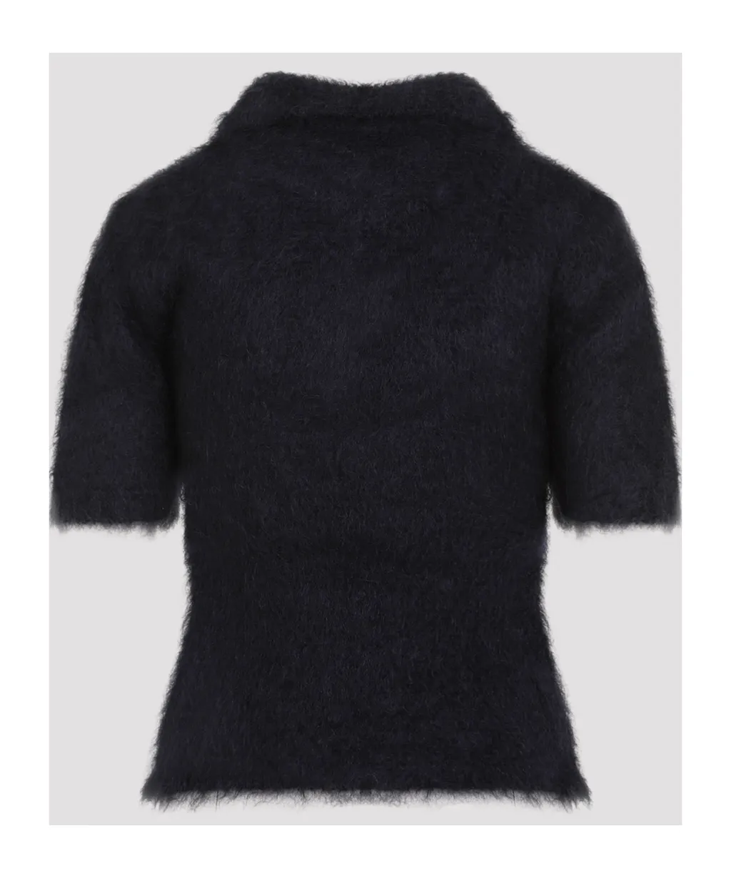 Marni Short Sleeved Brushed Knitted Polo Top