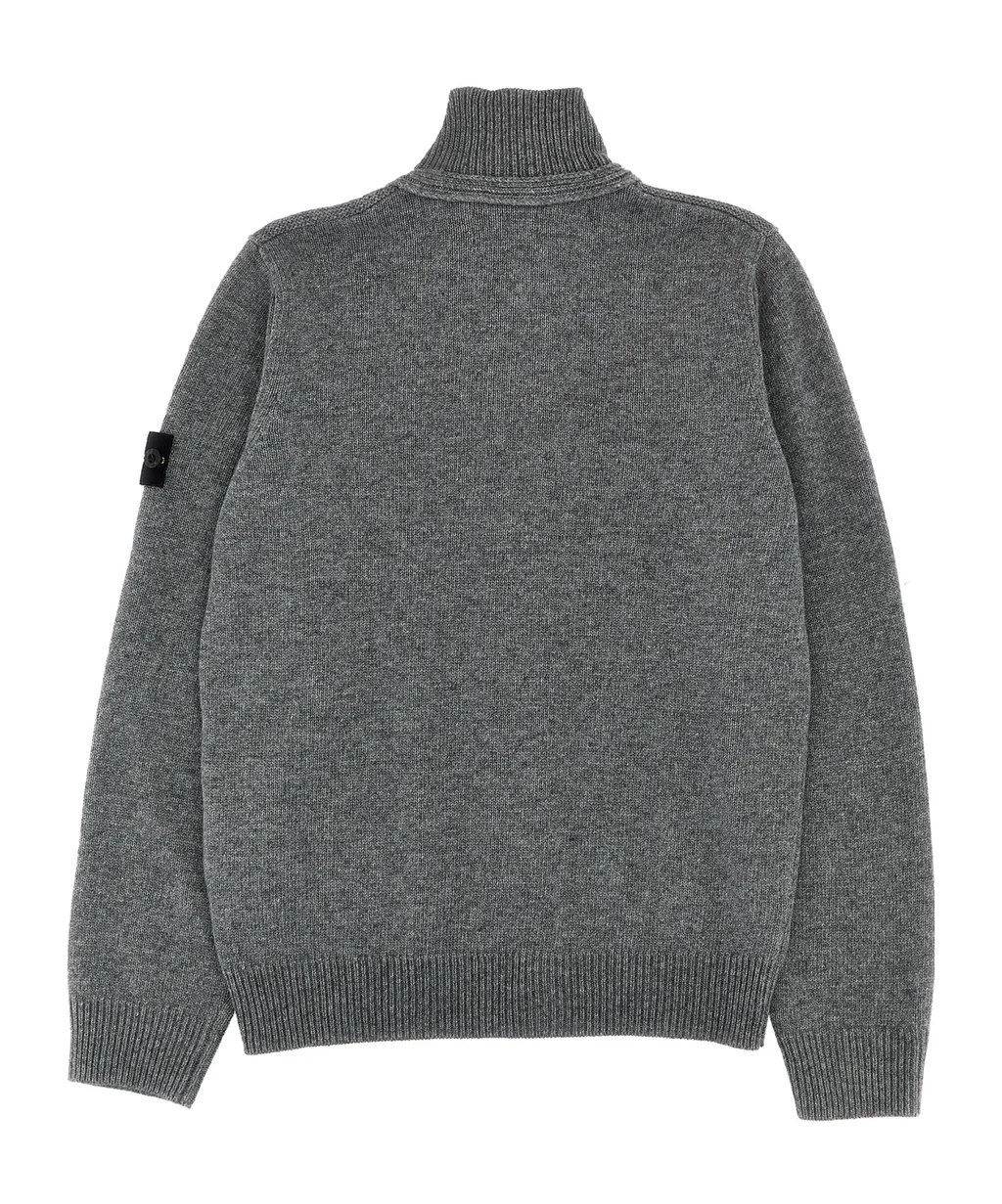 Stone Island Junior Compass-Badge High Neck Cardigan