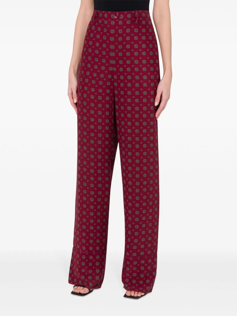 Moschino Geometric-Printed Straight Leg Trousers