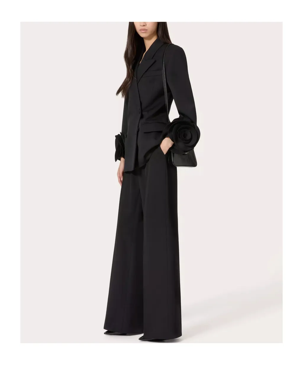 Valentino Pleat Detailed Wide Leg Pants