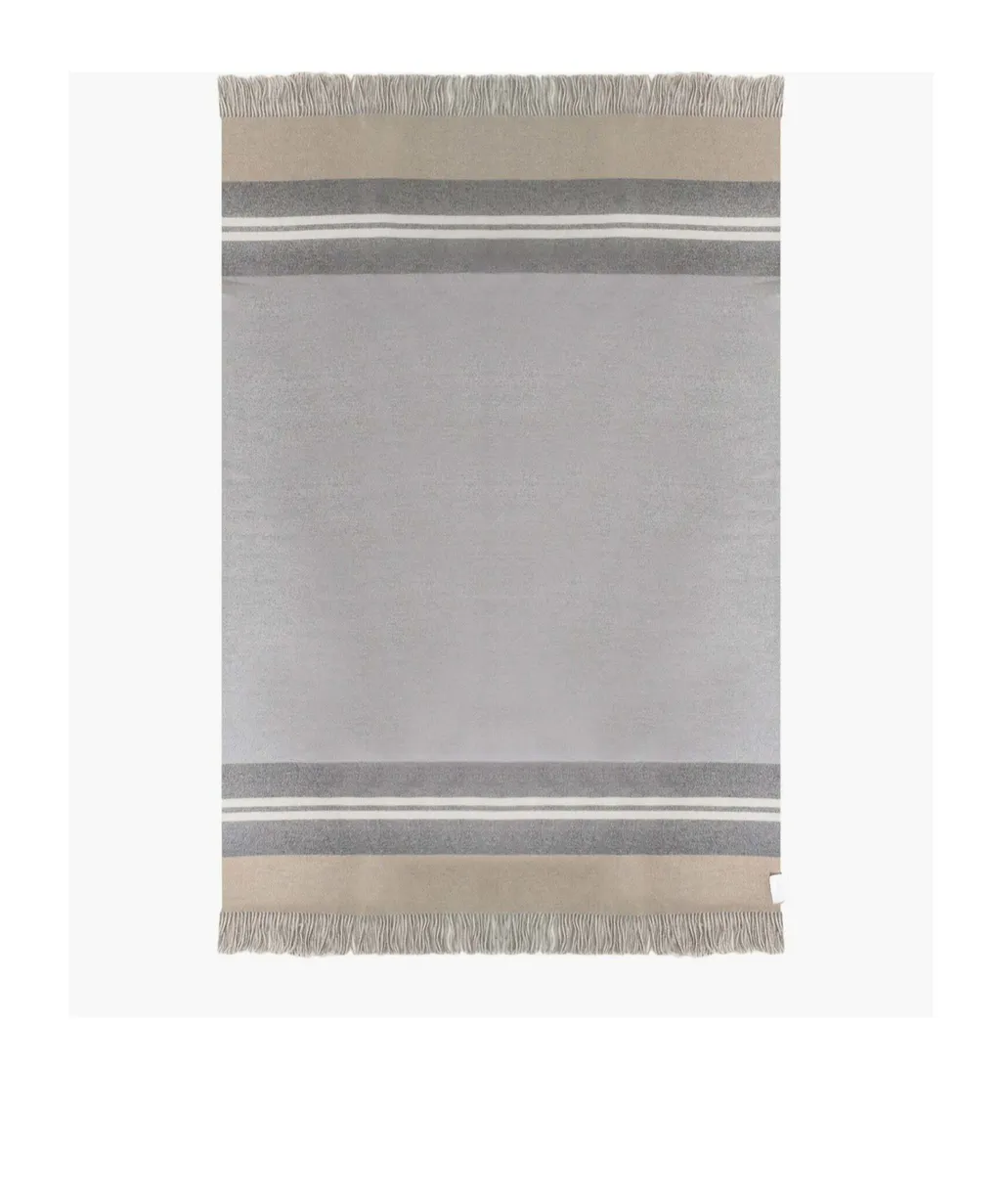 Brunello Cucinelli Colour-Block Fringed Blanket