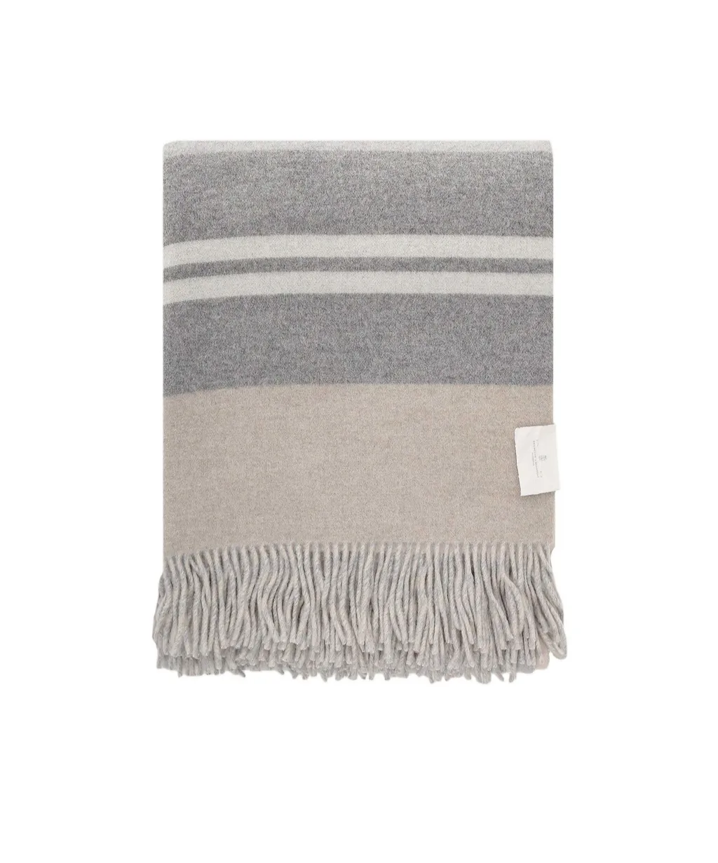 Brunello Cucinelli Colour-Block Fringed Blanket