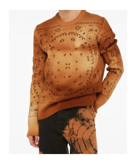 Paisley-Knit Wool Jumper
