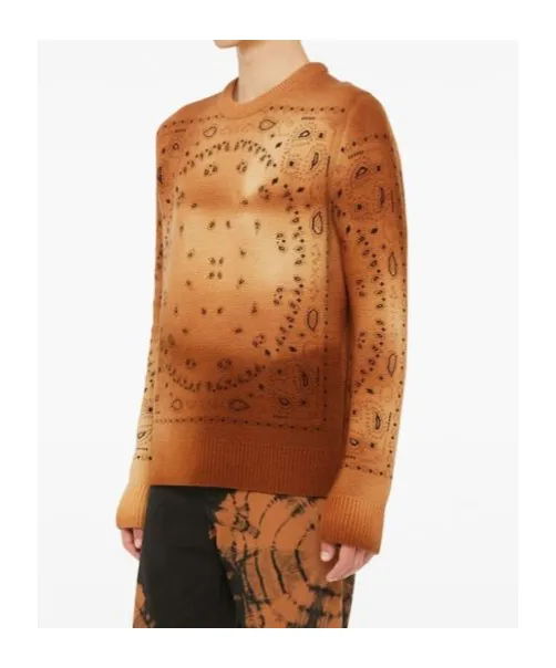 Paisley-Knit Wool Jumper