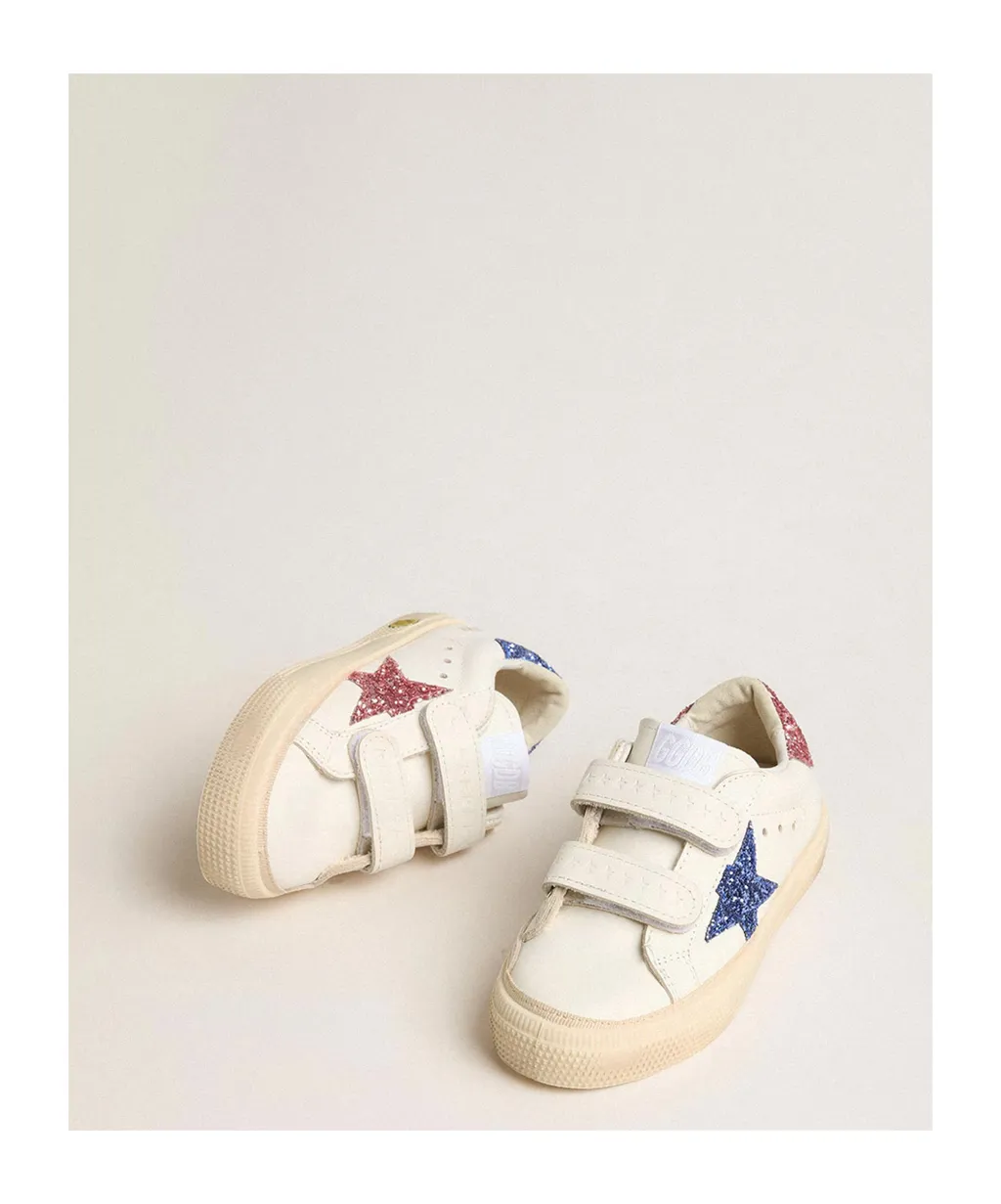 Golden Goose Kids May School Glitter Embellished Sneakers