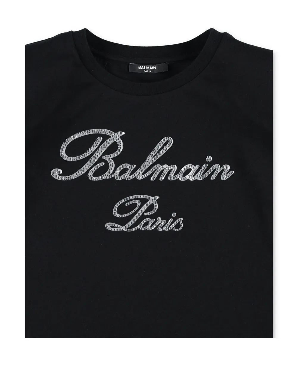 Balmain Kids Embellished Crewneck Long-Sleeved T-Shirt