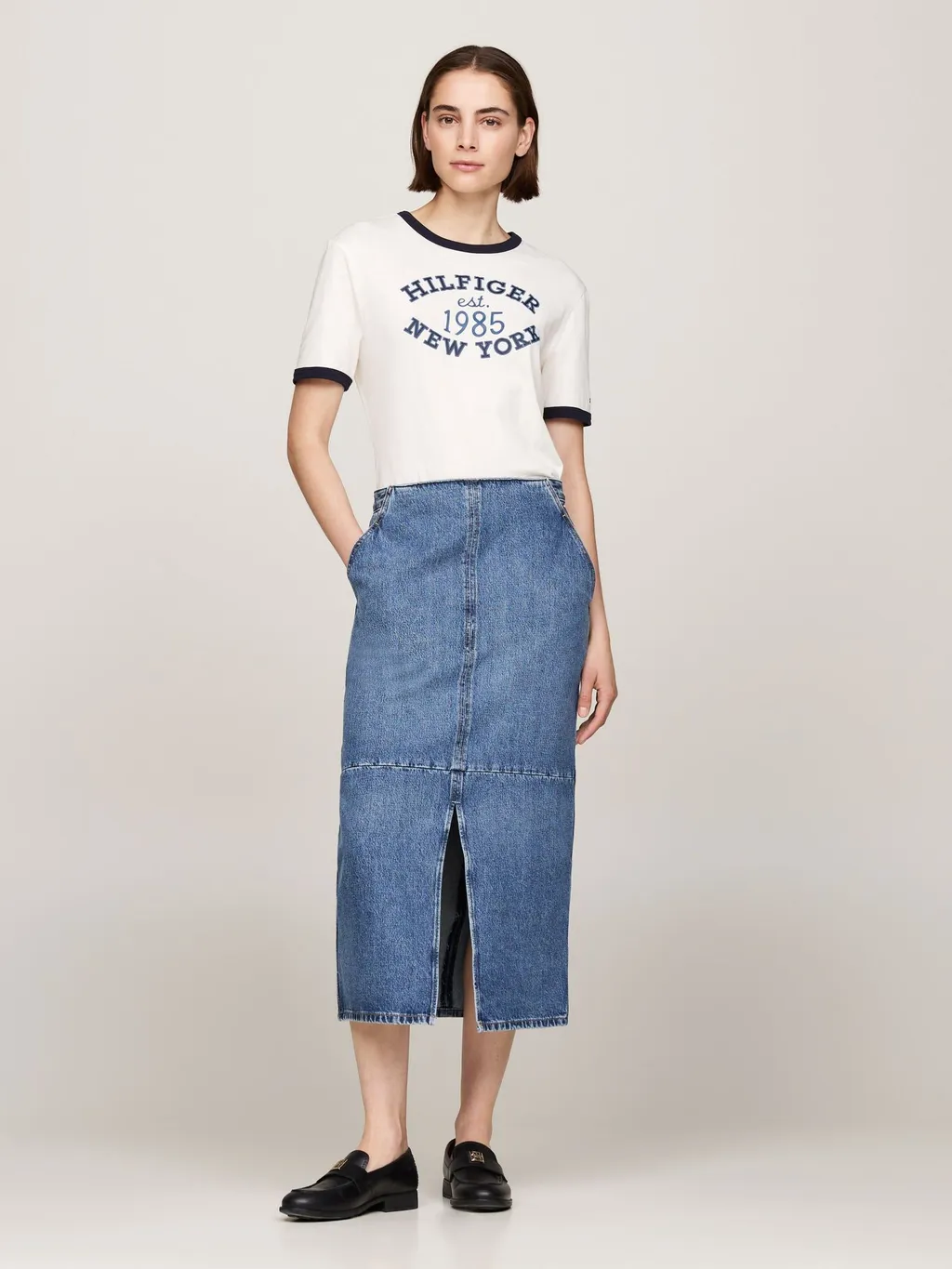 Logo Denim Skirt