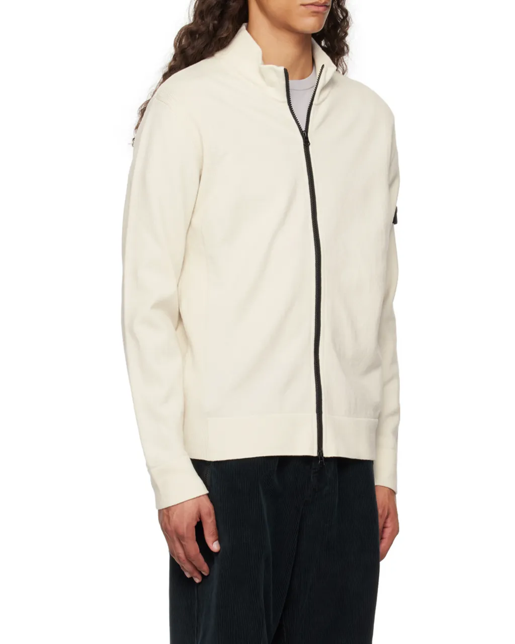 Stone Island Logo Patch Zip-Up Cardigan