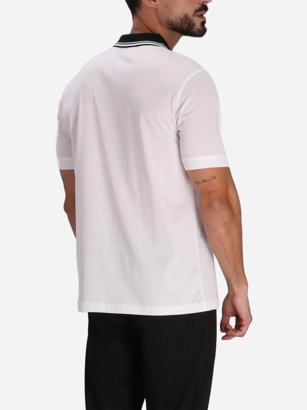 Contrasting-Collar Cotton Polo Shirt