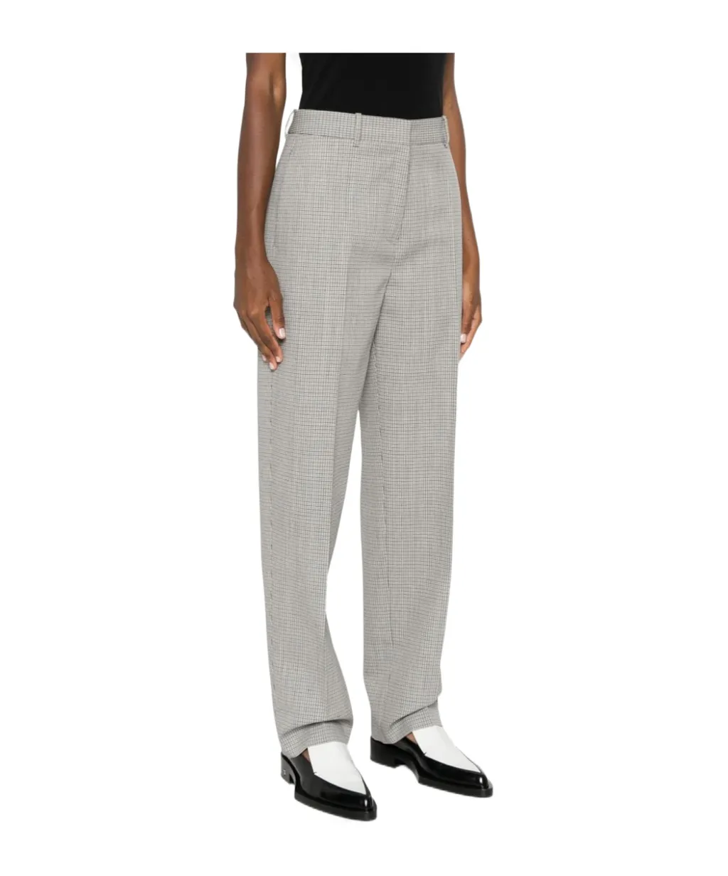 Jil Sander Checked Tapered Leg Trousers