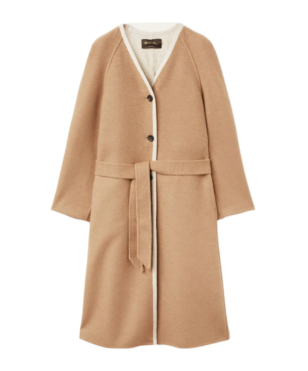 Long-Sleeved Cashmere Coat